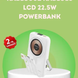 Lcd Göstergeli Manyetik Powerbank Type C Usb Girişli