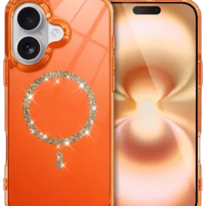 Newface Apple İphone 17 Live Diamond Magsafe Kapak - Turuncu