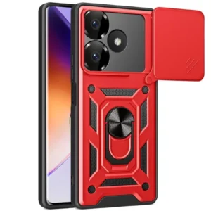 Newface Xiaomi Redmi 13 4g Kılıf Pars Lens Yüzüklü Silikon - Kırmızı