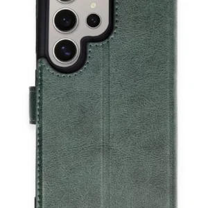 Newface Samsung Galaxy S24 Ultra Kılıf Trend S Plus Kapaklı Kılıf - Yeşil