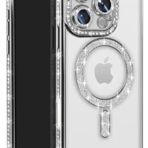 Newface İphone 16 Pro Max Kılıf Joke Simli Magneticsafe Kılıf - Gümüş