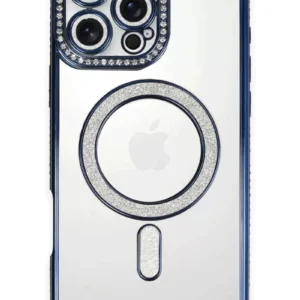 Newface İphone 16 Pro Max Kılıf Joke Simli Magneticsafe Kılıf - Lacivert