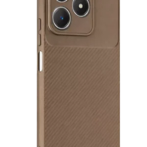Newface Realme C61 Kılıf Auto Focus Karbon Kapak - Kahverengi