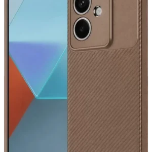 Newface Oppo A3 Kılıf Auto Focus Karbon Kapak - Kahverengi