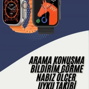 Akıllı Saat Kordon Hediyeli Güçlü Batarya Kapasiteli Titreşimli Bildirim Görme Unisex