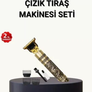 Profesyonel Çizik Tıraş Makinesi – T Çelik Bıçaklı, 120 Dakika Şarjlı Kullanım, 3 Başlıklı