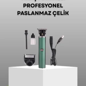 Profesyonel Şarjlı Tıraş Makinesi – 180 Dakika Kullanım, 2.5 Saat Hızlı Şarj, Evrensel Usb Şarj Girişli