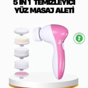 5’i 1 Arada Yüz Temizleme Cihazı – Masaj, Fırça, Peeling Ve Krem Uygulama Aparatlı
