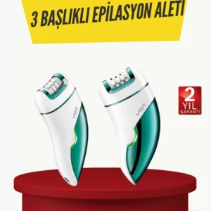 Profesyonel 3 İn 1 Epilasyon Cihazı Led Aydınlatmalı Suya Dayanıklı Şarjlı Vgr Epilatör