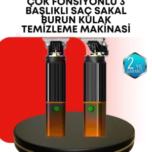 Erkekler İçin Şarjlı 3’ü 1 Arada Trimmer Seti – Güçlü Motor, Sessiz Çalışma