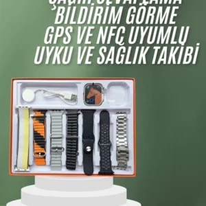 7 Kordonlu Akıllı Saat Plastik Kordon Hasır Kordon Çelik Kordon