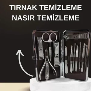 Elektrikli Manikür Pedikür Seti İkili Set 12 Parça Tırnak Bakımı Törpü Protez Çıkarma