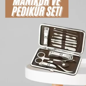 Tırnak Bakım Seti Tırnak Düzeltme Batık 12 Parça Çanta Tipi Manikür Pedikür