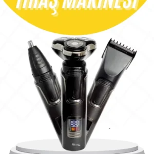 Tıraş Makinesi Profesyonel 3in1 Dijital Göstergeli 3 Başlıklı Erkek Bakım