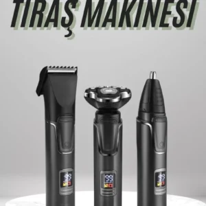 Dijital Göstergeli 3 Başlıklı Tıraş Makinesi Islak Kuru Lazer Öncesi Günlük