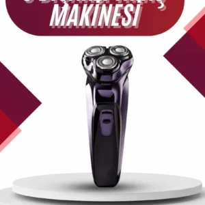 3 Bıçaklı Döner Başlıklı Sakal Sıfır Alma Tıraş Makinesi Profesyonel Paslanmaz Çelik
