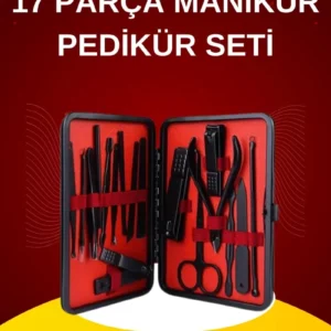 17 Parça El Ayak Bakım Seti Tırnak Temizleme Manikür Pedikür Cımbız Törpü Tırnak Makası