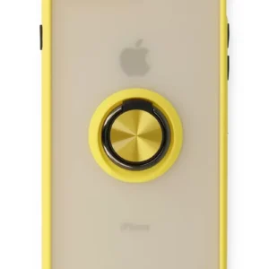 Newface İphone 7 Plus Kılıf Montreal Yüzüklü Silikon Kapak - Sarı