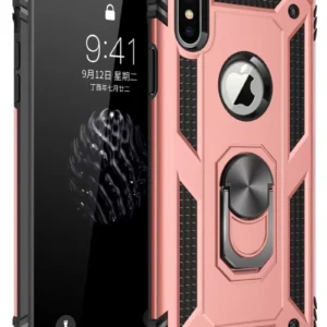 Newface İphone X Kılıf Sofya Yüzüklü Silikon Kapak - Rose