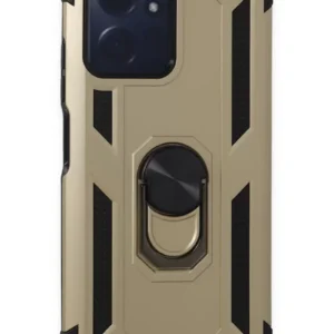 Newface Xiaomi Redmi Note 12 4g Kılıf Sofya Yüzüklü Silikon Kapak - Gold