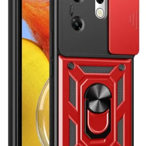 Newface İnfinix Zero 30 4g Kılıf Pars Lens Yüzüklü Silikon - Kırmızı