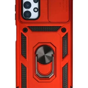 Newface Samsung Galaxy A13 4g Kılıf Pars Lens Yüzüklü Silikon - Kırmızı