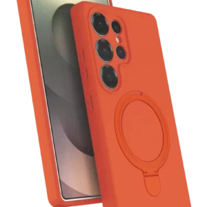Newface Samsung Galaxy S24 Ultra Regal Magsafe Standlı Kapak - Turuncu