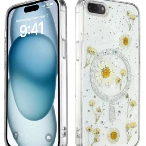 Newface İphone 7 Kılıf Daisy Simli Magsafe Kapak - Gümüş