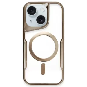 Newface İphone 14 Kılıf Boyi Magsafe Silikon Kapak - Kahverengi