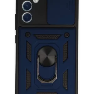 Newface Samsung Galaxy A34 5g Kılıf Pars Lens Yüzüklü Silikon - Lacivert