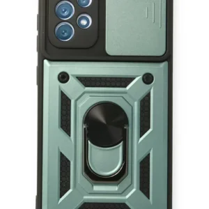 Newface Samsung Galaxy A32 Kılıf Pars Lens Yüzüklü Silikon - Yeşil