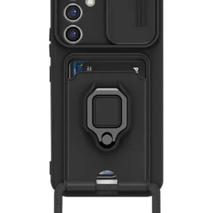 Newface Samsung Galaxy A25 5g Kılıf Zuma Kartvizitli Yüzüklü Silikon - Siyah