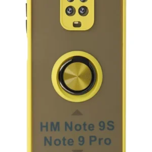 Newface Xiaomi Redmi Note 9 Pro Kılıf Montreal Yüzüklü Silikon Kapak - Sarı