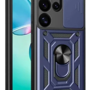 Newface Samsung Galaxy S25 Ultra Kılıf Pars Lens Yüzüklü Silikon - Lacivert