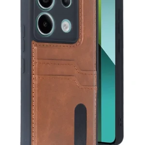 Newface Xiaomi Redmi Note 13 Pro 4g Kılıf Sara Kartvizitli Deri Kılıf - Taba