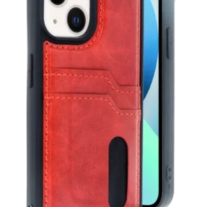 Newface İphone 14 Kılıf Sara Kartvizitli Deri Kılıf - Kırmızı