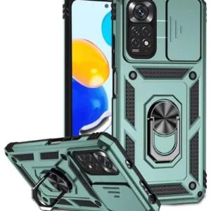 Newface Xiaomi Redmi Note 11 Pro Kılıf Pars Lens Yüzüklü Silikon - Yeşil