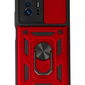 Newface Xiaomi Mi 11t Pro Kılıf Pars Lens Yüzüklü Silikon - Kırmızı