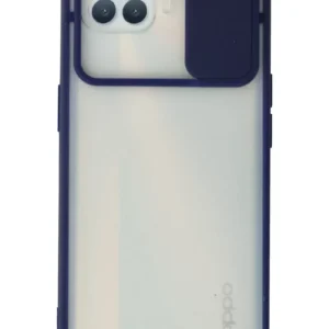 Newface Oppo Reno 4 Lite Kılıf Palm Buzlu Kamera Sürgülü Silikon - Lacivert