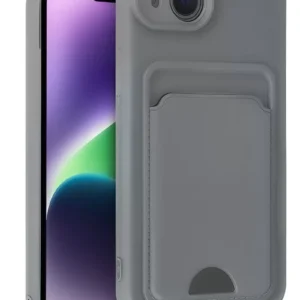 Newface İphone 14 Kılıf Kelvin Kartvizitli Silikon - Gri