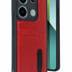 Newface Xiaomi Redmi 15c 4g Sara Kartvizitli Deri Kılıf - Kırmızı