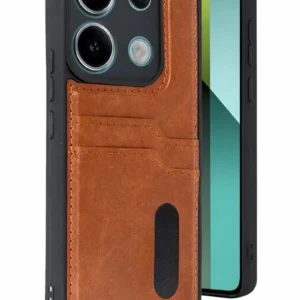 Newface Xiaomi Redmi 15c 4g Sara Kartvizitli Deri Kılıf - Taba