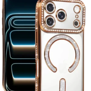 Newface Apple İphone 17 Pro Joke Simli Magneticsafe Kılıf - Turuncu