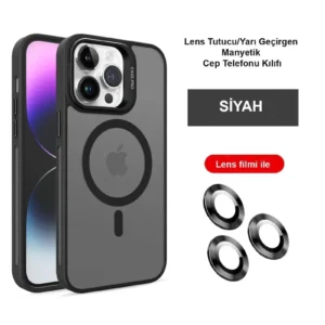 Joko İphone 14 Pro Kılıf Flet Lens Magsafe Kapak - Siyah