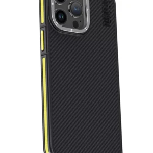 Joko İphone 15 Pro Kılıf Aramid 600d Kevlar Karbon Fiber Magsafe Kapak - Sarı