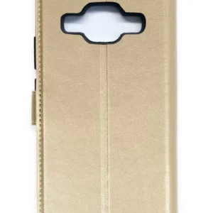 Newface Samsung Galaxy J5 Trend S Plus Kapaklı Kılıf - Gold