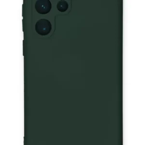 Newface Samsung Galaxy S24 Ultra Kılıf Nano İçi Kadife Silikon - Koyu Yeşil