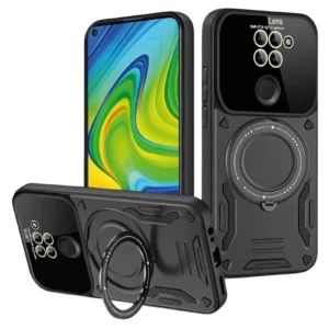 Newface Xiaomi Redmi Note 9 Joy Lens Standlı Kapak - Siyah