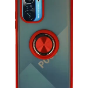 Newface Xiaomi Redmi K40 Kılıf Montreal Yüzüklü Silikon Kapak - Kırmızı