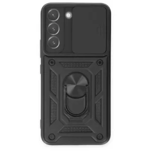 Newface Samsung Galaxy S23 Fe Kılıf Pars Lens Yüzüklü Silikon - Siyah